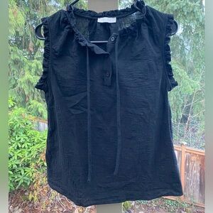 All row linen cotton blend ruffle top size small